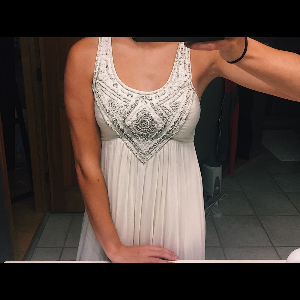 Cream Urban outfitters floor-length dress